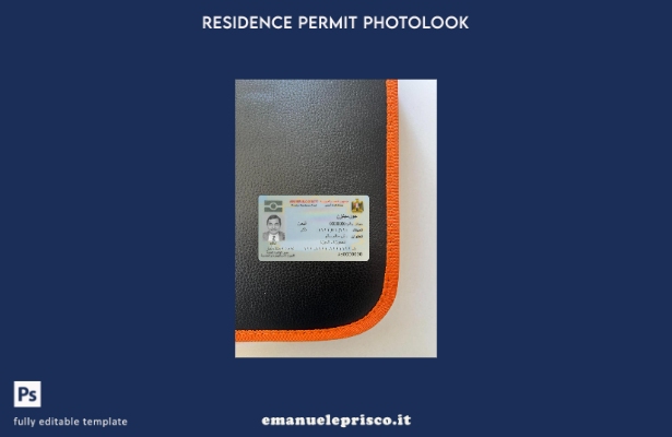 modello frontale photolook per carta di residenza egiziana in stile verificato