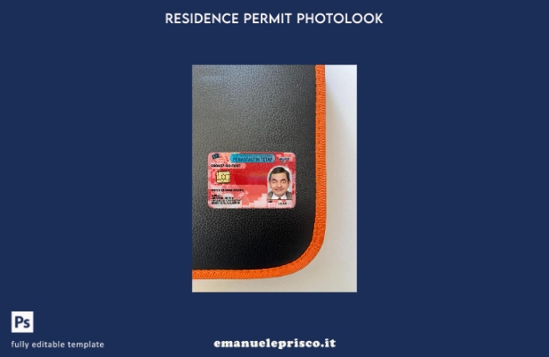 modello frontale photolook per carta di residenza permanente in stile verifica 1