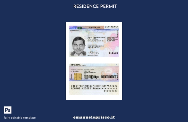 carta di permesso di soggiorno estone stile verificato, modello presente