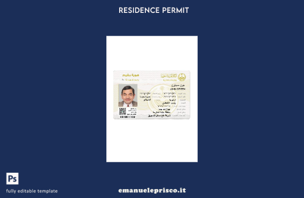 modello di nuovo permesso di soggiorno in stile verificato dell'Arabia Saudita (