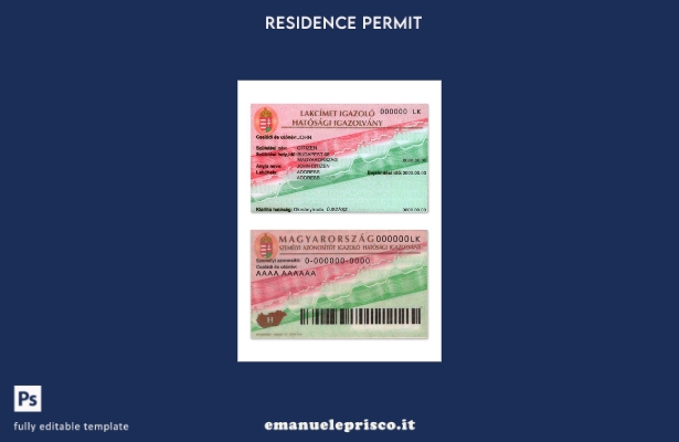 modello di prova di residenza del certificato ungherese in stile verificato