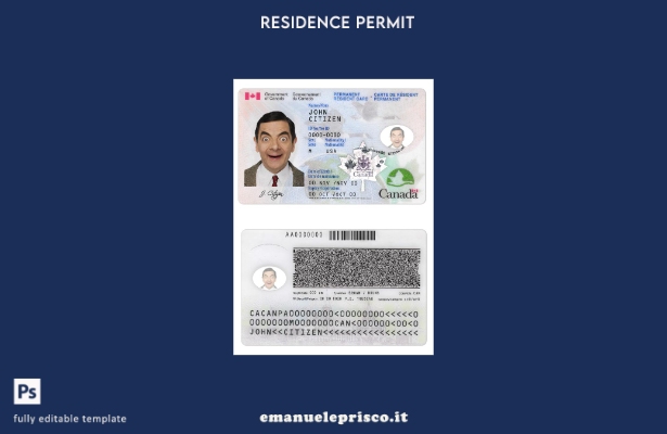 stile verificato Modello di carta di residenza permanente in Canada