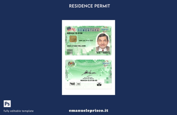 stile verificato modello di carta verde Malaysia MyKAS kad pengenalan sementa