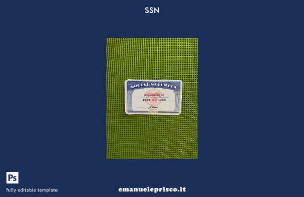 modello FRONTALE con sfondo verde photolook USA SSN stile verificato