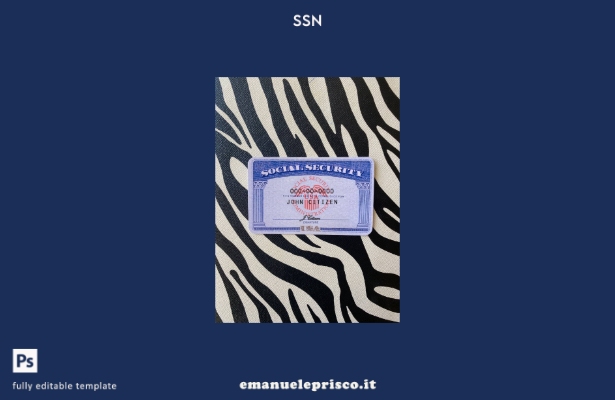 modello FRONTALE con sfondo zebrato photolook USA SSN stile verificato