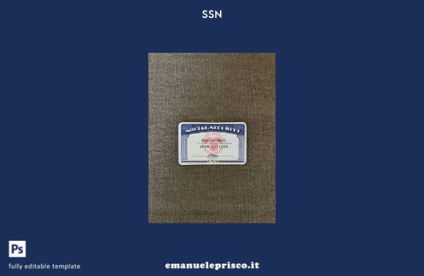 modello FRONTALE di sfondo tessile photolook USA SSN stile verificato