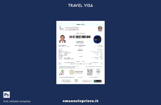 Modello di visto elettronico per gli Emirati Arabi Uniti in stile verificato n 3