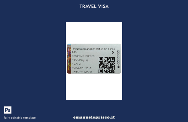 modello di immigrazione ed emigrazione dello Sri Lanka in stile verificato