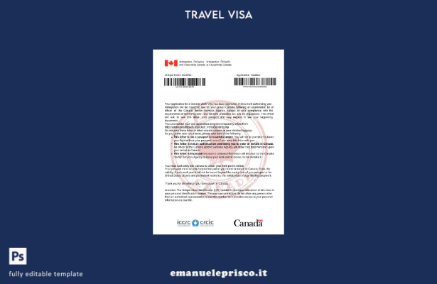modello di lettera di approvazione del visto canadese in stile verificato nei fo
