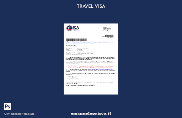 modello di lettera di approvazione del visto per Singapore in stile verificato n