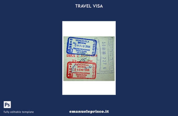 modello di timbro Venezuela Viza stile verificato