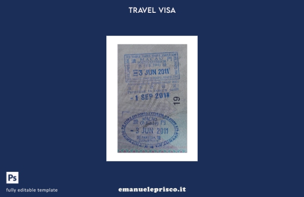 modello di timbro di visto di Macao in stile verificato