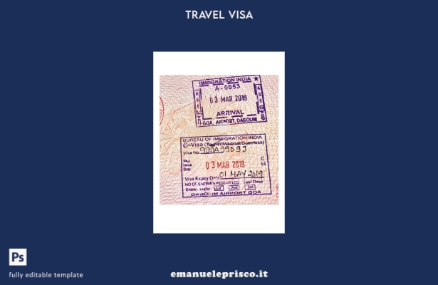 modello di timbro di visto per l'India in stile verificato