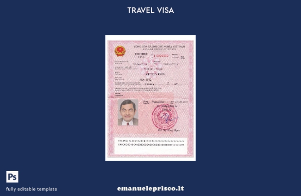modello di versione con congedo discrezionale (Dl) per visto turistico Vietnam i