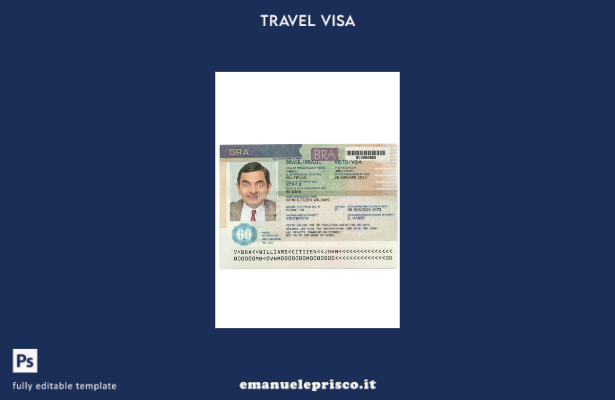 modello di versione del visto per il Brasile in stile verificato