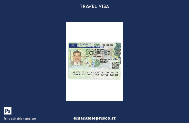modello di visto Schengen ceco in stile verificato