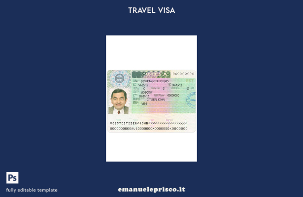 modello di visto Schengen per l'Estonia in stile verificato