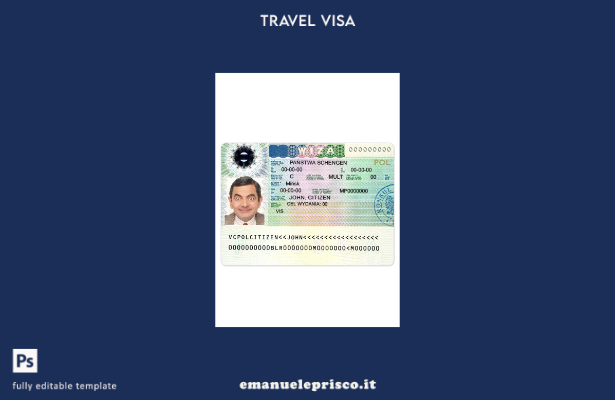 modello di visto Schengen per la Polonia in stile verificato