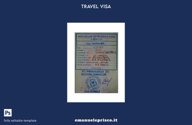 modello di visto con timbro Burkina Faso in stile verificato