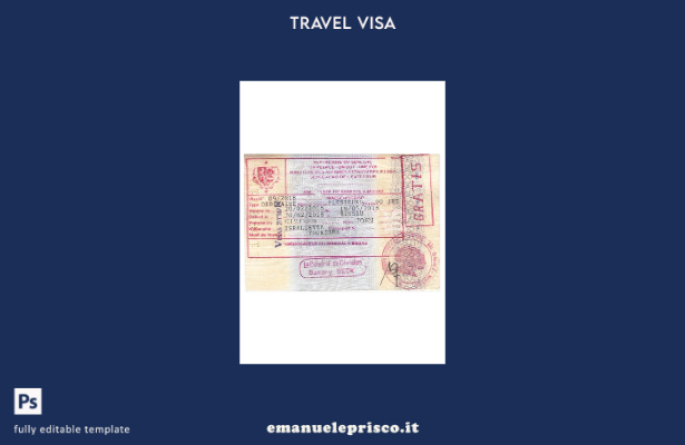 modello di visto con timbro senegalese in stile verificato