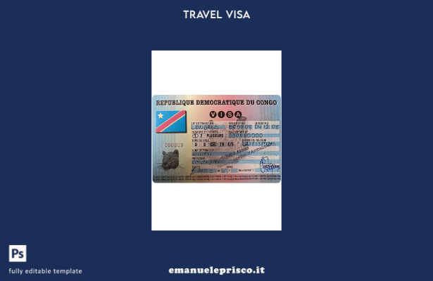 modello di visto d'ingresso per il Congo in stile verificato