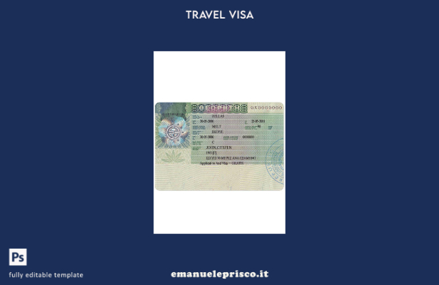 modello di visto d'ingresso per la Grecia in stile verificato