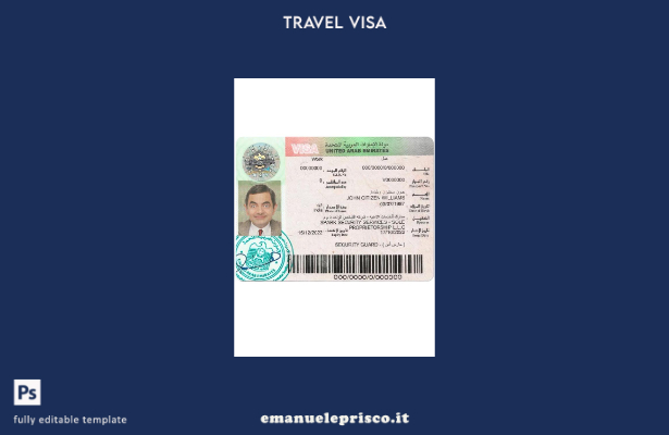 modello di visto di lavoro per gli Emirati Arabi Uniti in stile verificato