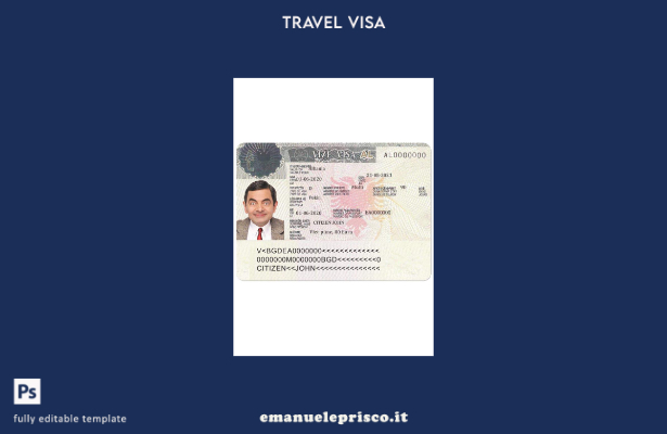 modello di visto di lavoro per l'Albania in stile verificato