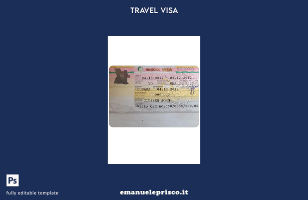 modello di visto di lavoro per l'Angola in stile verificato