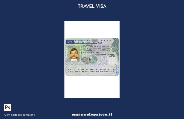 modello di visto di lavoro per la Grecia in stile verificato