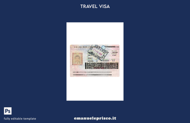modello di visto di viaggio Union des Comores stile verificato