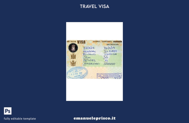 modello di visto di viaggio Zambia Zimbabwe stile verificato