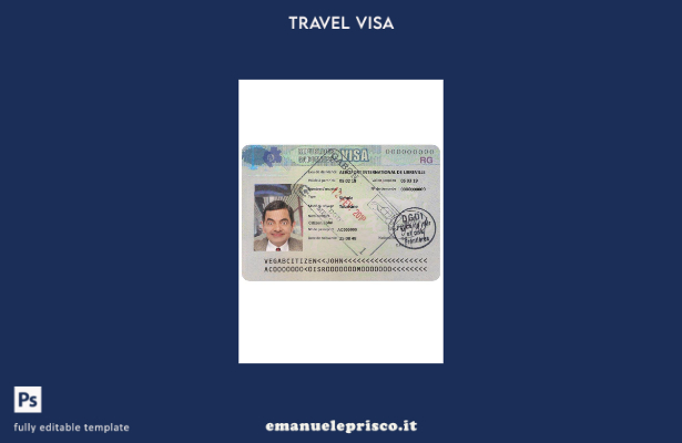 modello di visto di viaggio per il Gabonaise in stile verificato