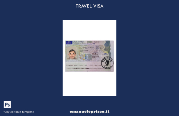 modello di visto di viaggio per l'Irlanda in stile verificato