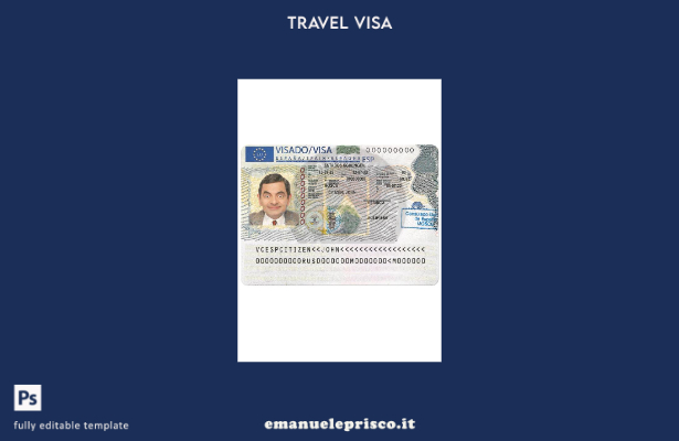 modello di visto di viaggio per la Spagna in stile verificato