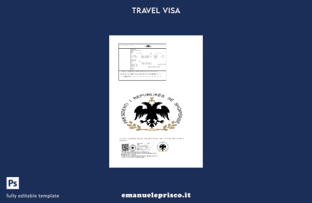 modello di visto e Albania in stile verificato nei formati Word e Pdf, modello 1