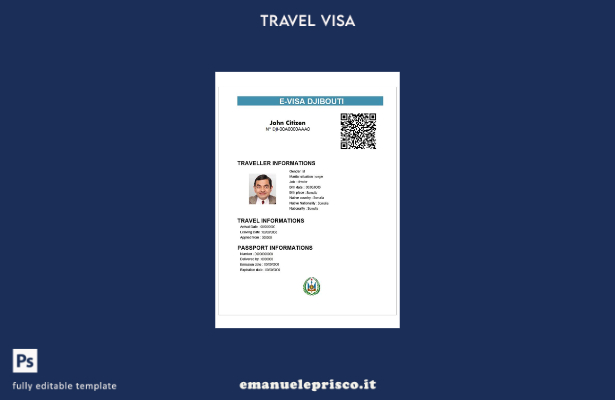 modello di visto e stile verificato per Gibuti
