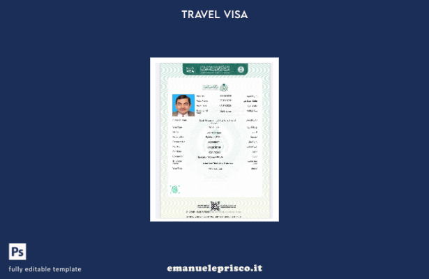 modello di visto elettronico per Arabia Saudita in stile verificato nei format 2