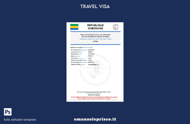modello di visto elettronico per Gabon in stile verificato