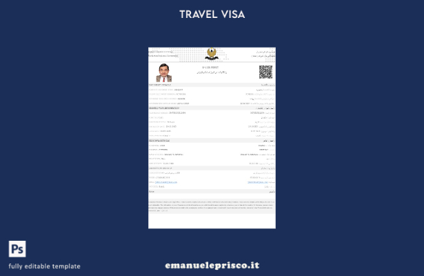 modello di visto elettronico per Iraq in stile verificato nei formati Word e PDF