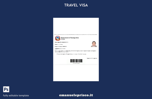 modello di visto elettronico per Nepal in stile verificato