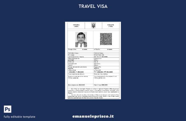 modello di visto elettronico per Ucraina in stile verificato