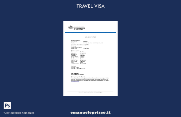 modello di visto elettronico per l'Australia in stile verificato