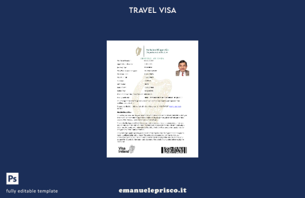 modello di visto elettronico per l'Irlanda in stile verificato nei formati Word