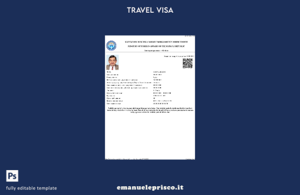 modello di visto elettronico per la Repubblica del Kirghizistan in stile verific