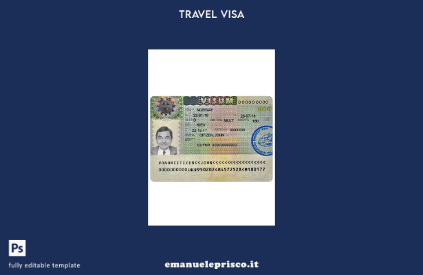 modello di visto norvegese in stile verificato