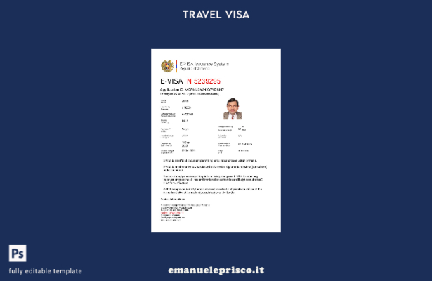 modello di visto per Armenia in stile verificato nei formati Word e PDF