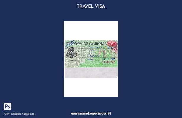 modello di visto per Cambogia in stile verificato