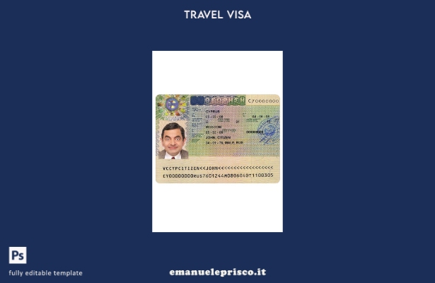 modello di visto per Cipro in stile verificato