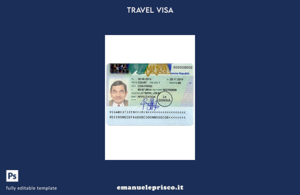 modello di visto per Gabon in stile verificato